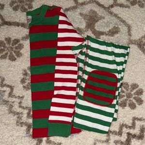 Red and Green Striped Pajama Sets
